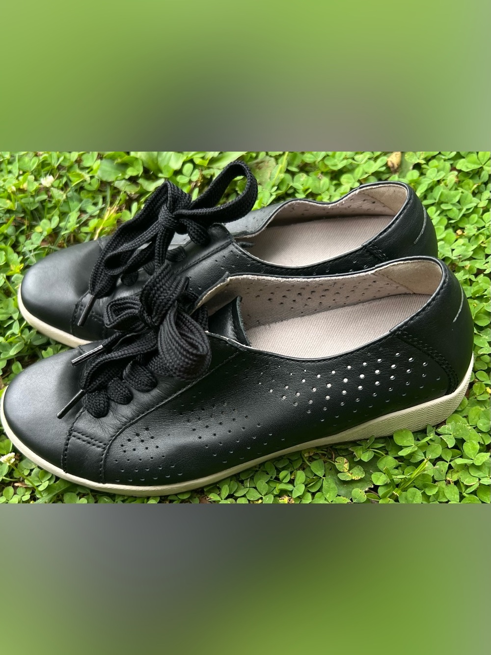 Dansko Black Orli Nappa Perforated Lace Up Sneaker 38